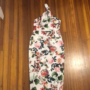 Floral midi halter dress, perfect for a wedding